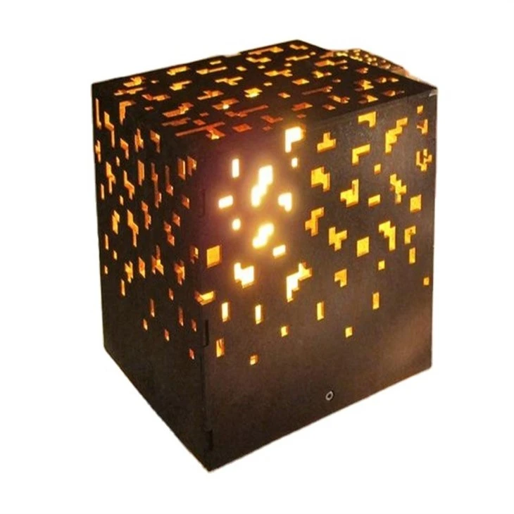 Decoration Corten Steel Lighted