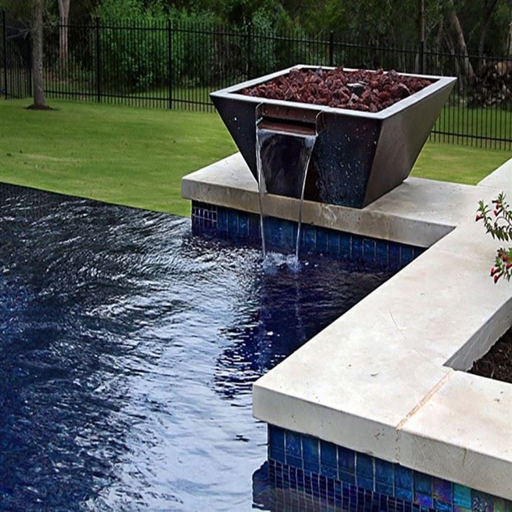 Decorative Black Stainless Pool Fire Bowl