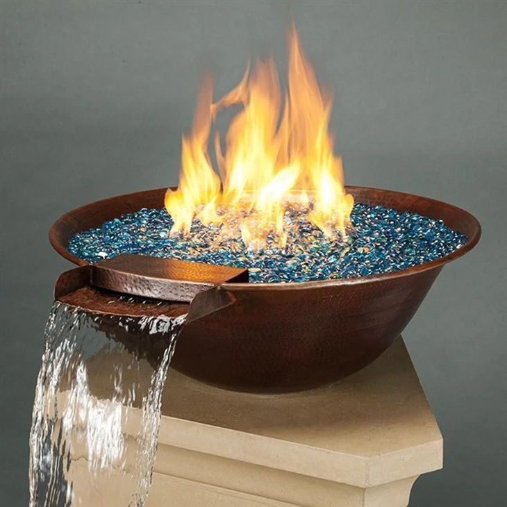 Decorative Black Stainless Pool Fire Bowl