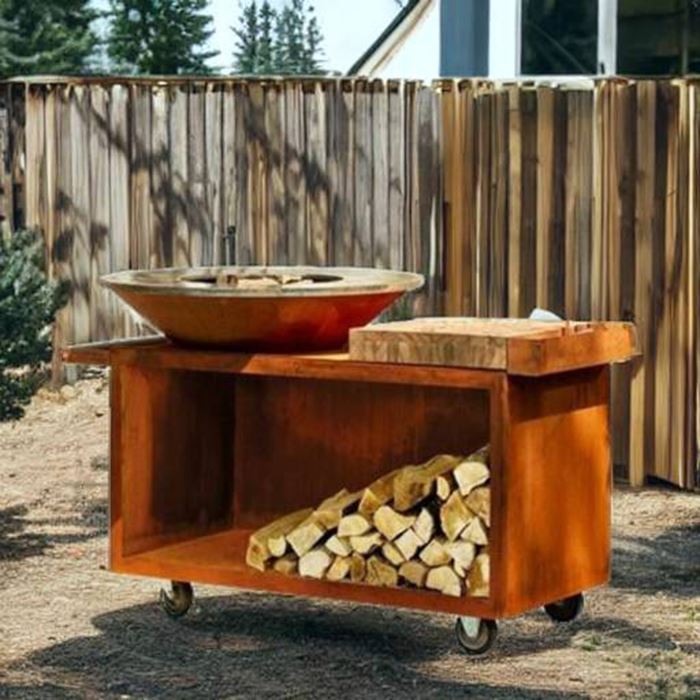 Kerti fatüzelésű Corten acél BBQ Grill