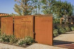 Red Rusting Exterior Sculpture Partition
